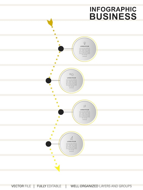 plantilla de infografía creativa vectorial de cuatro pasos