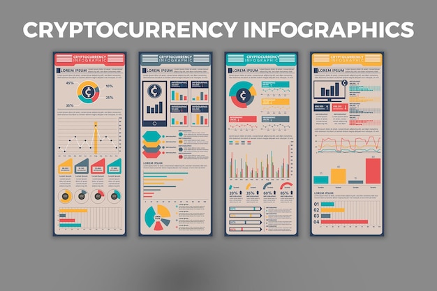 Plantilla de infografía de criptomonedas