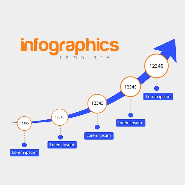 Plantilla de infografía con cuadrados