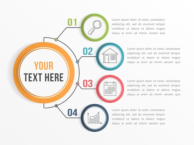 plantilla de infografía con cuatro opciones