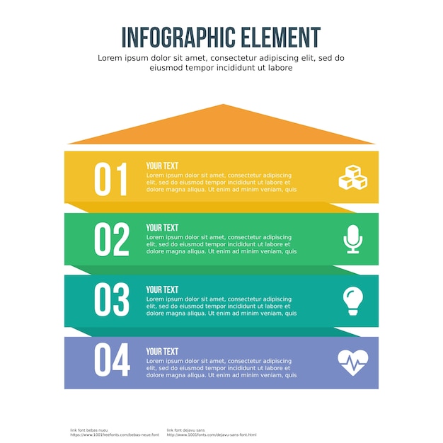 plantilla de infografía de cuatro pasos