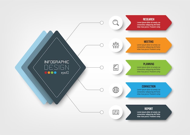 Plantilla de infografía de diagrama de negocios o marketing