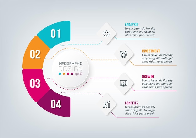 Plantilla de infografía de diagrama de negocios o marketing.