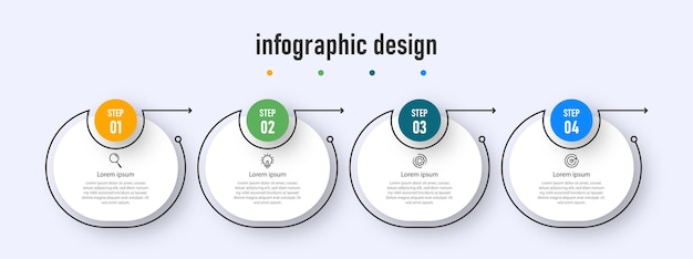 Plantilla de infografía de diseño de negocios de pasos