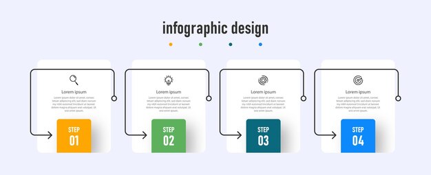 Plantilla de infografía de diseño de negocios de pasos