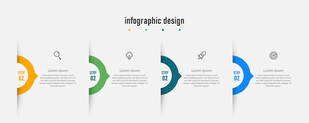 Plantilla de infografía de diseño de negocios de pasos