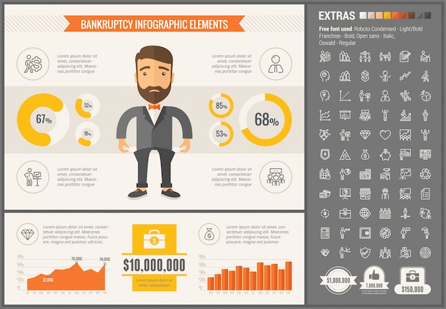 Vector plantilla de infografía diseño plano empresarial