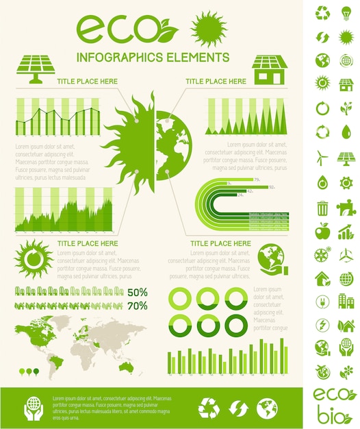 Vector plantilla de infografía ecología.