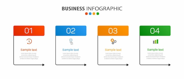 Vector plantilla de infografía empresarial con 4 opciones.