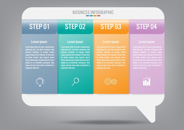 Plantilla de infografía empresarial con 4 opciones