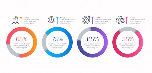 Vector plantilla de infografía empresarial 4 opciones