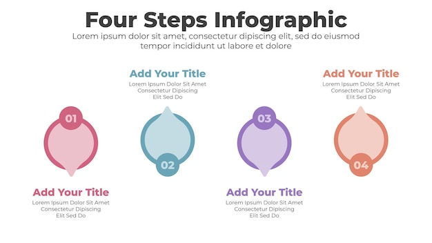 Vector plantilla de infografía empresarial con 4 pasos u opciones para presentación