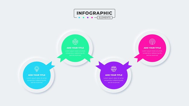 Plantilla de infografía empresarial con 4 pasos u opciones