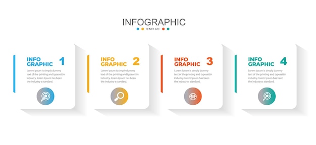 Plantilla de infografía empresarial de 4 pasos