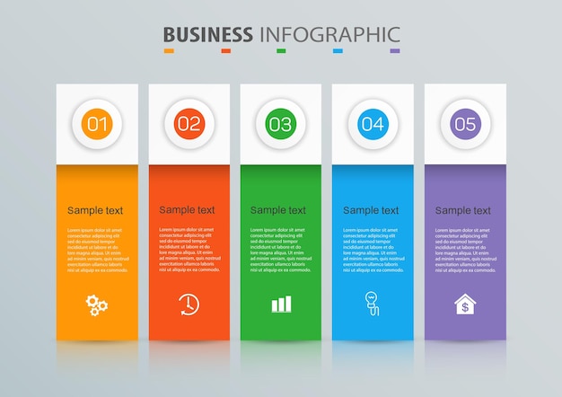 Plantilla de infografía empresarial con 5 opciones