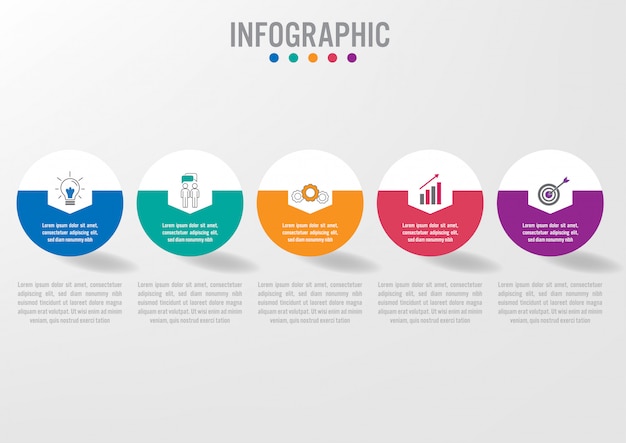 Plantilla de infografía empresarial con 5 opciones