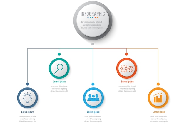 Plantilla de infografía empresarial con 5 opciones