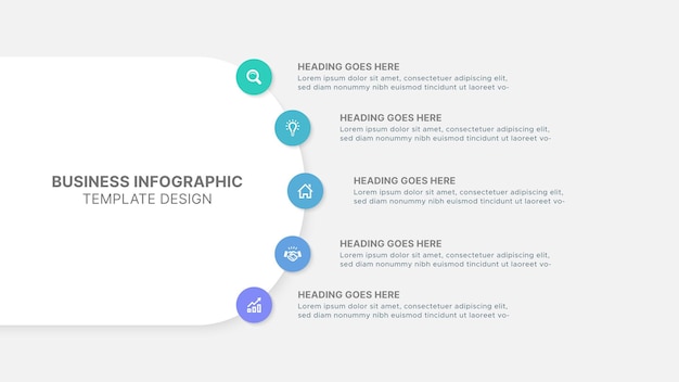 Plantilla de infografía empresarial con 5 opciones