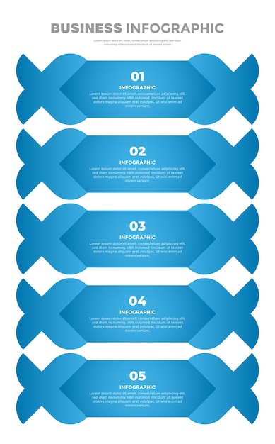 Plantilla de infografía empresarial de 5 pasos