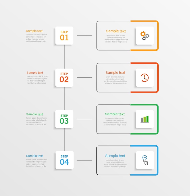 Vector plantilla de infografía empresarial creativa con 4 opciones o pasos.
