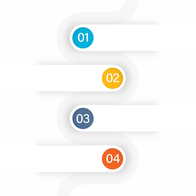 Plantilla de infografía empresarial con cuatro opciones sobre fondo blanco.