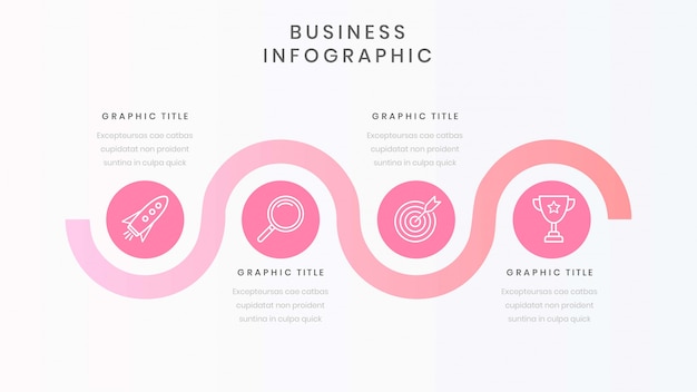 Plantilla de infografía empresarial con cuatro opciones