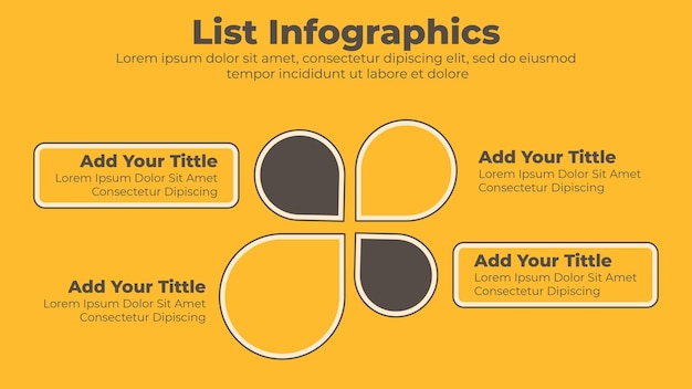 Plantilla de infografía empresarial de cuatro pasos