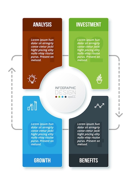 Vector plantilla de infografía empresarial con diagrama