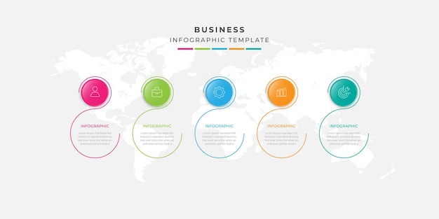 Plantilla de infografía empresarial con diseño de paso u opción.