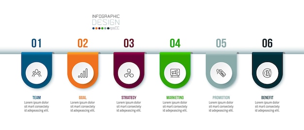 Plantilla de infografía empresarial con diseño de paso u opción.
