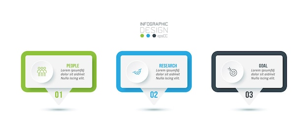 Plantilla de infografía empresarial con diseño de paso u opción.