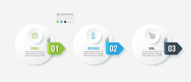 Plantilla de infografía empresarial con diseño de paso u opción.