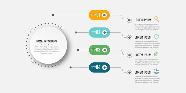 Plantilla de infografía empresarial de diseño de presentación