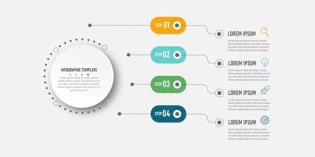 Plantilla de infografía empresarial de diseño de presentación