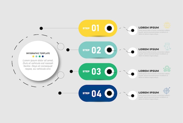 Plantilla de infografía empresarial de diseño de presentación