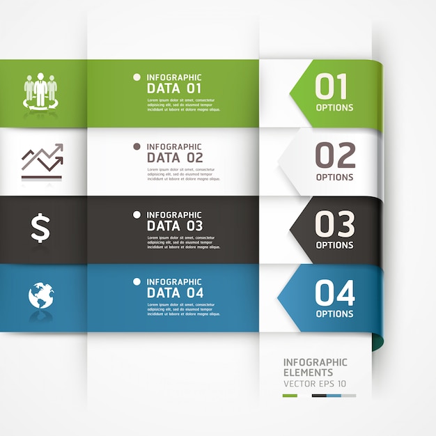 Vector la plantilla de infografía empresarial de flecha abstracta se puede utilizar para el diseño del flujo de trabajo, el diagrama, las opciones numéricas, las opciones de incremento, el diseño web