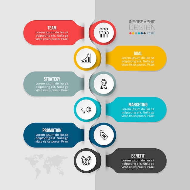 Plantilla de infografía empresarial de gráfico de línea de tiempo.