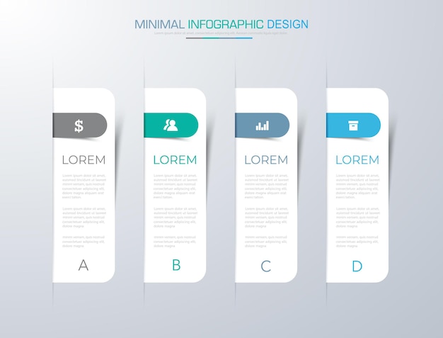 Plantilla de infografía empresarial con ilustración de diseño de vector de icono