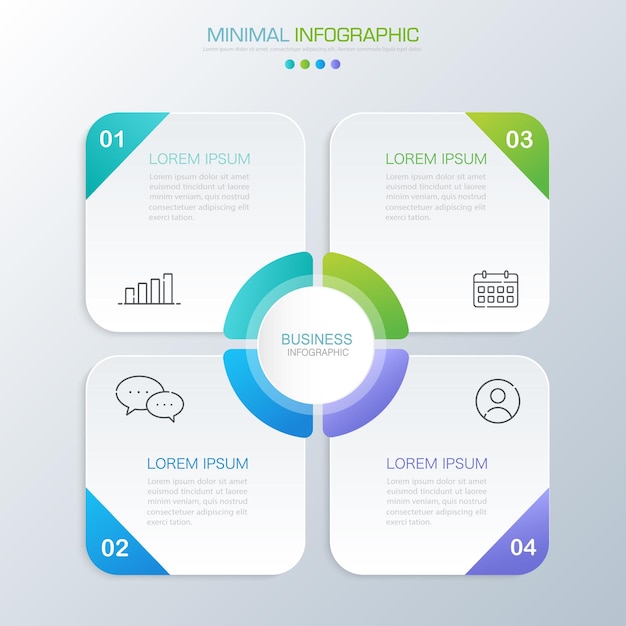 Vector plantilla de infografía empresarial con ilustración de diseño de vector de icono