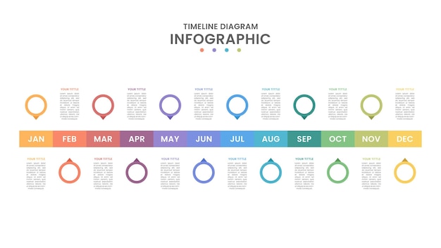 Plantilla de infografía empresarial de línea de tiempo de presentación