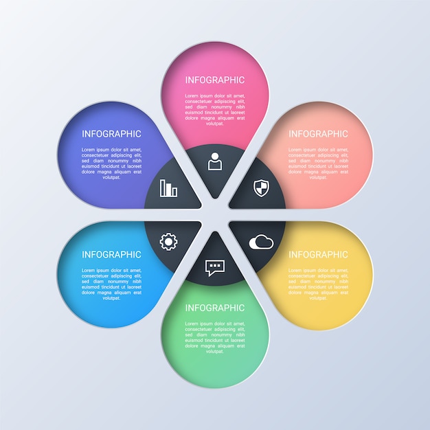 Plantilla de infografía empresarial moderna colorida