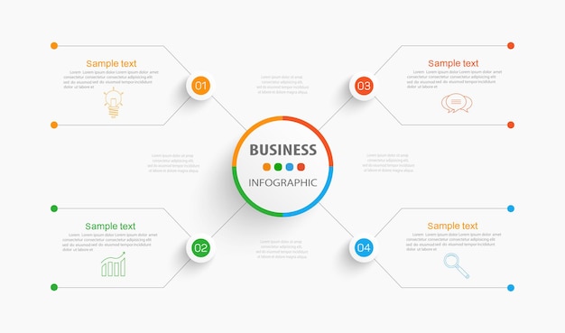 Plantilla de infografía empresarial con opciones