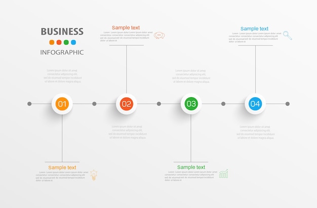 Plantilla de infografía empresarial con opciones