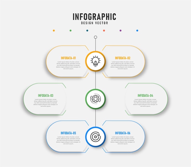 Plantilla de infografía empresarial de paso de diagrama