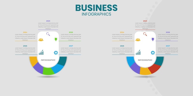 Vector plantilla de infografía empresarial plana creativa