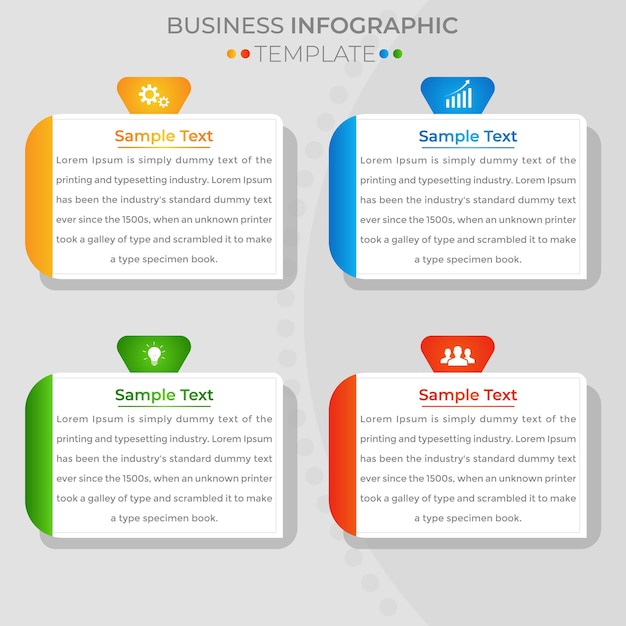 Vector plantilla de infografía empresarial plana creativa