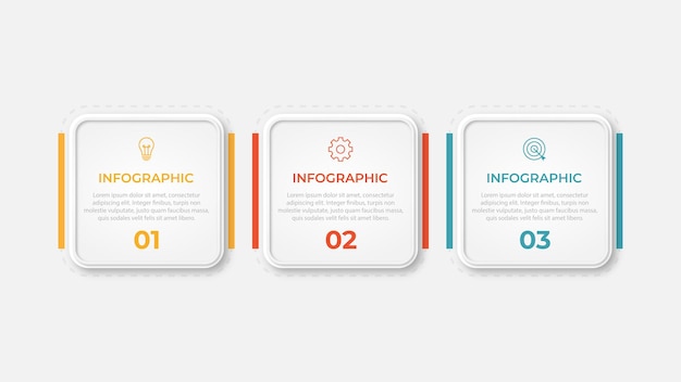Plantilla de infografía empresarial de presentación con 3 opciones Ilustración vectorial
