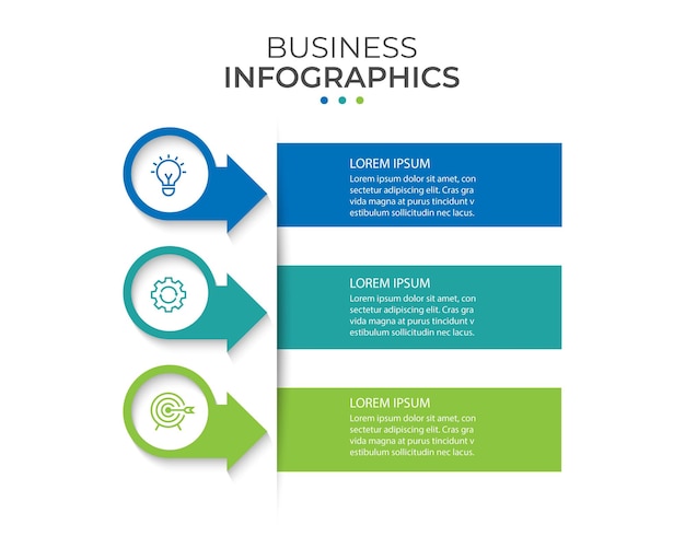 Plantilla de infografía empresarial de presentación con 3 opciones Ilustración vectorial