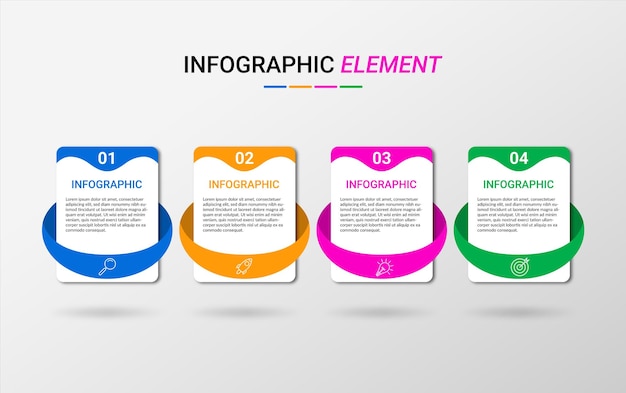 Plantilla de infografía empresarial de presentación con 4 opciones Plantilla de infografía