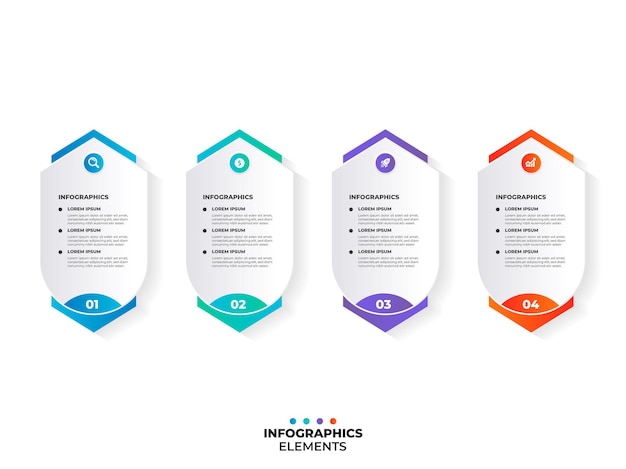 Plantilla de infografía empresarial de presentación con opciones